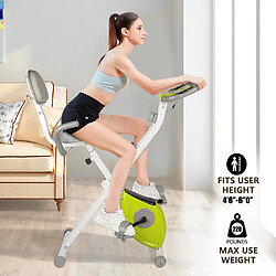 Acheter BIGZZIA Vélo d'appartement Pliable - HOME FITNESS CODE - Résistance réglables - Entraînement Gym - Vert