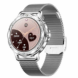 Cf12 Femmes Montre Intelligente Bluetooth 5.2 Appel Surveillance De La Pression Artérielle Sport Smartwatch Argent