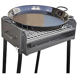 Acheter Visiodirect Barbecue rectangulaire avec support en acier inoxydable coloris Noir - 67 x 34 x 84,5 cm