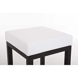 Decoshop26 Tabouret de bar x1 avec repose-pieds design simple hauteur d'assise 80 cm en PVC blanc et support en métal noir 10_0005408