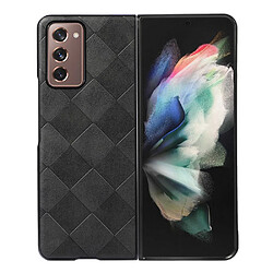 Coque en TPU + PU texture la grille noir pour votre Samsung Galaxy Z Fold2 5G