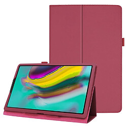 Etui en PU texture litchi avec support couleur rose pour votre Samsung Galaxy Tab S5e SM-T720