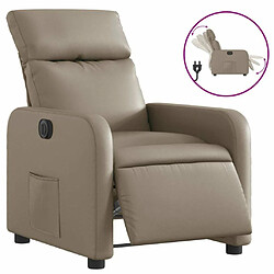 Maison Chic Fauteuil Relax pour salon, Fauteuil inclinable électrique Cappuccino Similicuir -GKD26960