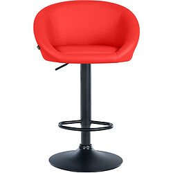 Acheter Decoshop26 Tabouret de bar assise pivotante à 360° hauteur réglable en PVC rouge piètement en métal noir 10_0004766