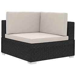 Avis vidaXL Salon de jardin 4 pcs avec coussins résine tressée noir