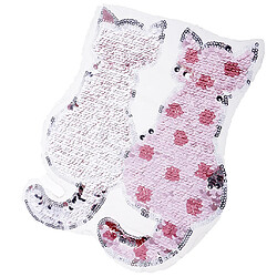 Acheter mignon chat paillettes couture applique réversible broderie vêtements correctifs rose