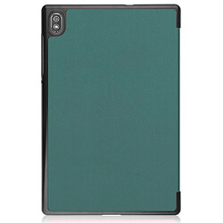 Etui en PU fonction veille/réveil automatique avec support vert noirâtre pour votre Lenovo Tab 6