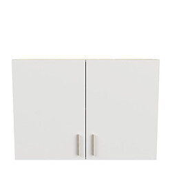 Dansmamaison Meuble haut de cuisine 2 portes 100 cm Blanc/Chêne - ABINCI