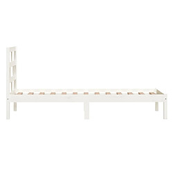 Acheter vidaXL Cadre de lit sans matelas blanc bois massif