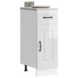 vidaXL Armoire de cuisine Kalmar blanc brillant bois ingénierie