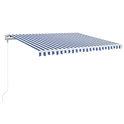 Maison Chic Auvent automatique | Store banne extérieur | Marquise capteur de vent/LED 400x350 cm Bleu et blanc -MN10387