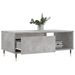 Avis vidaXL Table basse Gris béton 90x50x36,5 cm Bois d'ingénierie