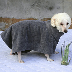 Avis Vêtements de chien chauds gris de séchage de peignoir de serviette d'animal familier, corde absorbante superbe S de Bath