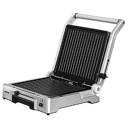 Gril, Contact Grill, Réglable en Hauteur, Ouverture 180°, Plaques Antiadhésives, 2000, Argent, MPM, MGR-10M pas cher