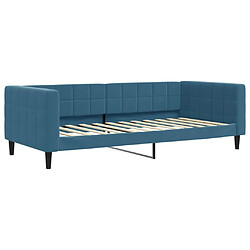 vidaXL Lit de repos sans matelas bleu 90x200 cm velours