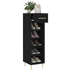 Acheter Maison Chic Armoire à Chaussures Noir,Meuble de Rangement à Chaussures 30x35x105 cm bois d'ingénierie -MN34334