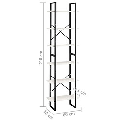 vidaXL Étagère de rangement Blanc 60x30x210 cm Bois de pin massif pas cher