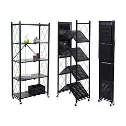 Decoshop26 Etagère sur pieds multifonctionnelle pliable 5 niveaux de rangement en acier noir 160x71x36 cm 04_0006782