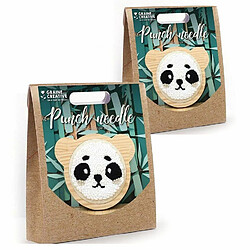 Graines Creatives 2 coffrets punch needle - Petit panda Ø 15 cm