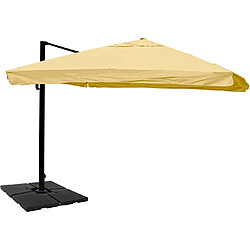 Decoshop26 Parasol de restauration 3x4m Crème avec Pied