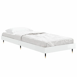 Avis vidaXL Cadre de lit sans matelas blanc brillant 75x190 cm