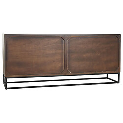 Pegane Buffet, meuble de rangement en bois coloris marron foncé - Longueur 177 x Profondeur 38 x hauteur 75 cm