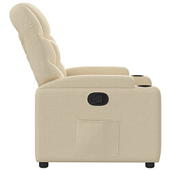 Avis vidaXL Fauteuil inclinable Crème Tissu