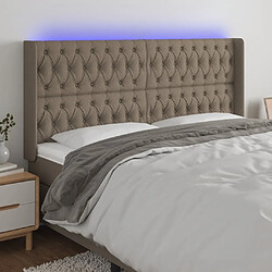 Maison Chic Tête de lit scandinave à LED,meuble de chambre Taupe 203x16x118/128 cm Tissu -MN70731