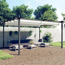 Maison Chic Tonnelle | Pergola de jardin avec toit rétractable 4x3 m Crème -GKD66357