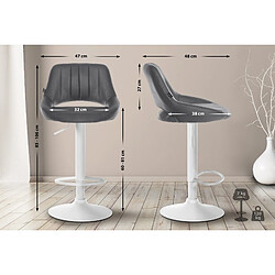 Non Tabouret de bar Milet simili cuir blanc