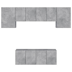 Acheter vidaXL Unités murales TV 6 pcs gris béton bois d'ingénierie