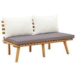 Maison Chic Banc de jardin avec coussins | Banquette de jardin | Chaise Relax 115 cm Bois solide d'acacia -MN63265