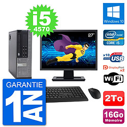 PC Dell 9020 SFF Ecran 27" Intel i5-4570 RAM 16Go Disque 2To Windows 10 Wifi - Occasion