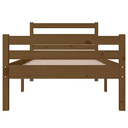 Acheter vidaXL Cadre de lit sans matelas marron miel bois massif 75x190 cm