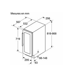 Acheter Cave à vin encastrable sous plan 21 bouteilles - KU9202HF0 - NEFF