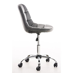 Decoshop26 Chaise de bureau tabouret sur roulettes hauteur réglable en PVC gris et métal chromé 10_0002486