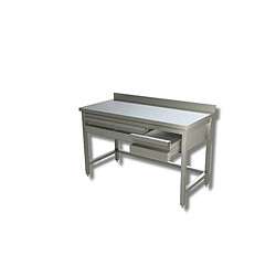 Avis Table avec etagere et 2 tiroirs - Gamme 600 - Ristopro