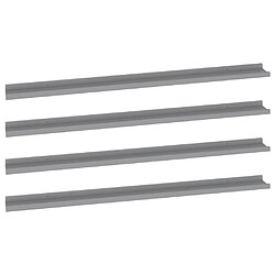 vidaXL Étagères murales 4 pcs Gris 115x9x3 cm