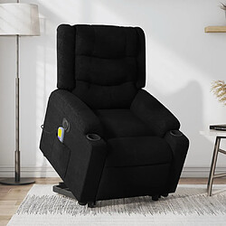 vidaXL Fauteuil inclinable de massage électrique Noir Tissu