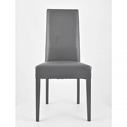 Dansmamaison Duo de chaises en similicuir Gris foncé - VENISE pas cher