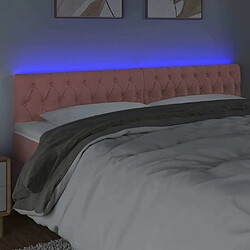 Avis Tête de lit scandinave à LED,meuble de chambre Rose 180x7x78/88 cm Velours -MN25125