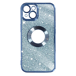 Avizar Coque pour iPhone 14 Paillette Amovible Silicone Gel Série Protecam Spark Bleu