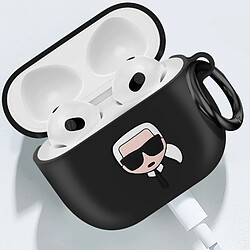 Acheter Karl Lagerfeld Coque pour AirPods 3 Silicone Souple avec Anneau Intégré Noir