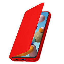 Avizar Housse Samsung Galaxy A21s Étui Folio Portefeuille Fonction Support rouge