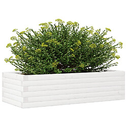 Avis vidaXL Jardinière blanc 90x40x23 cm bois de pin massif