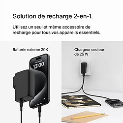 SANAG Boostcharge Solution Hybride 2-En-1 Chargeur Secteur 25W + Batterie Externe 5000Mah 2 Ports, Port Usb-C Pd 3.0 Et Port Usb-A, Power Bank 5K, Chargeur Rapide Et Portable, Câble Usb-C Vers Usb-C