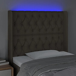 Acheter Maison Chic Tête de lit scandinave à LED,meuble de chambre Taupe 103x16x118/128 cm Tissu -MN75793