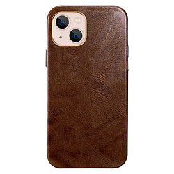 Coque en TPU + cuir véritable magnétique, antichoc pour votre iPhone 14 Plus - marron