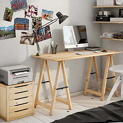 Jardindeco Plateau de bureau en pin massif 120 x 60 x 1,8 cm.