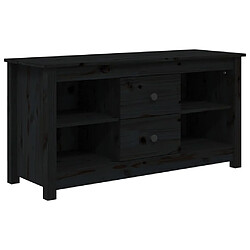 vidaXL Meuble TV Noir 103x36,5x52 cm Bois de pin massif